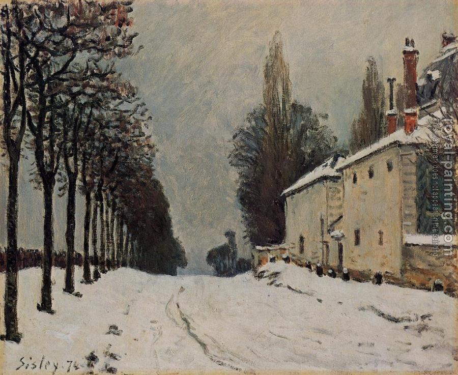 Alfred Sisley : Snow on the Road, Louveciennes, Chemin de la Machine